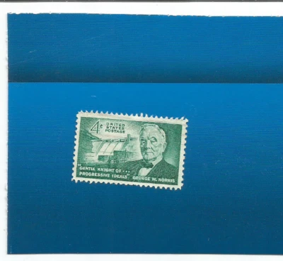 GEORGE W NORRIS SCOTT 1184, 1961,4 CENT BLUE/GREEN US STAMP-USED- LIGHTLY POSTED - Image 1 of 2