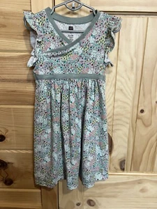 Tea Collection Floral Dress Ruffle Sleeve Girls Size 5 EUC - Picture 1 of 5