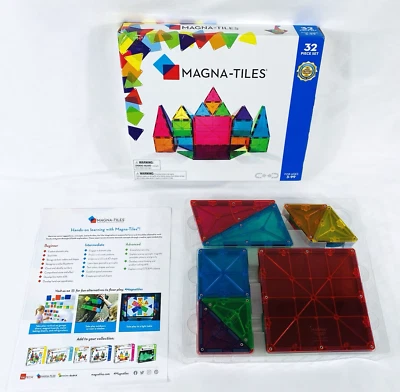 Magna-Tiles (02132) 32 Piece Magnetic Construction Set Kids Building Blocks- NIB - Image 1 of 4