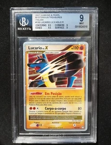Pokemon Portuguese Lucario Lv. X Holo 122/123 D&P Mysterious Treasures BGS 9 - Imagen 1 de 3