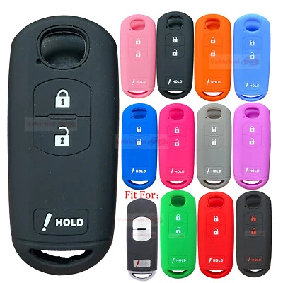 Fit MAZDA 2 3 5 6 CX-3 3 Button Remote Smart Key Fob Silicone Skin Case Cover - Image 1 of 4