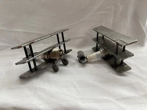 Metal Model Aeroplane / Curiosity.Hand crafted around a used Spark Plug - Picture 1 of 2