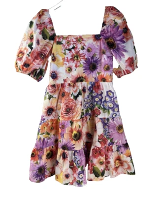 Vestido Babydoll Express Spring Meadow Popelina Manga Abullonada Cuello Cuadrado Talla Pequeña Foto 1 de 4