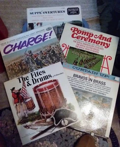 Suppe Overtures,Pomp & Ceremony, Charge, Bavos in Brass, Fife's & Drums 5 LP lot - Picture 1 of 12