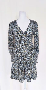 Miss Selfridge Size 4 V Neck Dress Gathered Ruffle Sleeve Floral Print - Picture 1 of 8