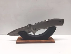 Universal knife display stand scrap wood holds pocket or fixed blade knives wt c - Picture 1 of 6