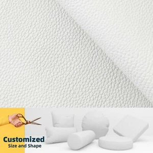 Pb040 Cushion Cover*Cream White*Faux Leather synthetic Litchi Skin Box Sofa Seat - Picture 1 of 57