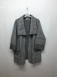 Cárdigan grueso CHIARAMENTE Hecho en Italia para mujer negro y gris lana frente abierto XL - Imagen 1 de 9
