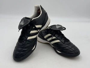 Adidas Adiprene Women's Indoor Soccer Shoes Black Leather Stripes Size 7.5 - Picture 1 of 13