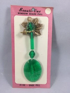 Vintage Emerald Green Beauti-Vue Window Shade Pull NOS - lot of 6 - Picture 1 of 4