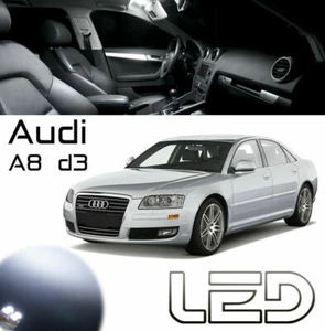 For AUDI 8 D3 Interior LED White Light 8 Bulbs Dome Footwell Free error Kit - Picture 1 of 4