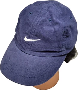 Nike Navy Dark Blue Baseball Cap Hat Embroidered Swoop Sport Infant Child Sized - Picture 1 of 3