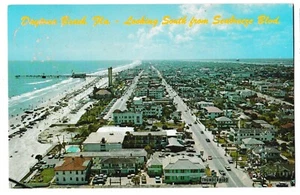 DAYTONA BEACH Aerial View Looking South From Seabreeze Blvd Florida FL Postcard - Picture 1 of 2