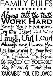 Family rules Quote Home decor wall cloth high quality Canvas print art gift - Picture 1 of 1