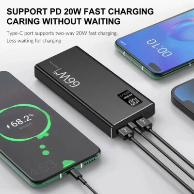 66W 30000mAh Power Bank Fast Charger External Portable Battery Pack 2USB Type-C - Image 1 of 4
