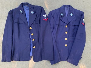 pair US NAVY W.A.V.E.S. wool dress uniforms ID'd WWII Korea Vietnam - Picture 1 of 11