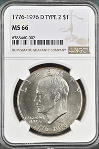 1776-1976-D $1 Type2 Eisenhower  Dollar NGC MS66  6785460-002 - Picture 1 of 2