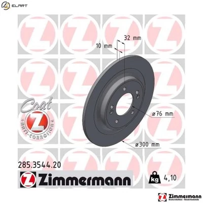 2x BRAKE DISC 285.3544.20 FOR HYUNDAI KIA G4FP/G4FU/G4FT/D4FE 1.6L 4cyl TUCSON - Image 1 of 4