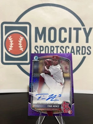 TINK HENCE 2025 Bowman Chrome Mega Box #BMA-TH PURPLE MOJO AUTO /199 Cardinals - Image 1 of 2