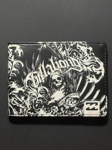 Y2K Billabong Geldbörse schwarz Kunstleder Totenkopf - Bild 1 von 15