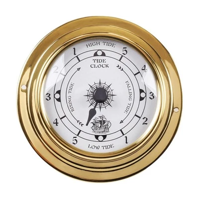 Brass Nautical 4.5in Wall Clock, Wall Hanging Boat Using Tide Clock coppery US *