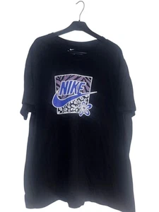 Nike Graphic Tee Black XL | Purple Zebra Leopard Flower Print | The Nike Tee - Picture 1 of 4