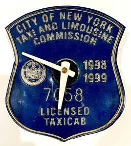 DE COLECCIÓN PERMISO DE LICENCIA MEDALLÓN TAXI DE LA CIUDAD DE NUEVA YORK 1998-1999 - Imagen 1 de 3