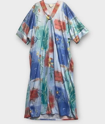Vestido de casa vintage Carriage Court para mujer Muumuu talla única estilo kimono floral Foto 1 de 4