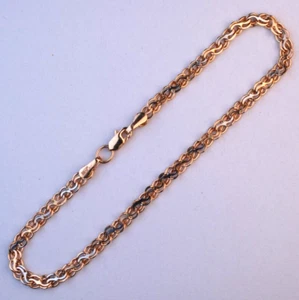 Armband 19 cm, Bismarck, Bicolor Diamantschliff aus Rotgold 585° + Schmuck-Etui - Bild 1 von 3