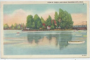 Vintage Torch Lake view postcard - Picture 1 of 2