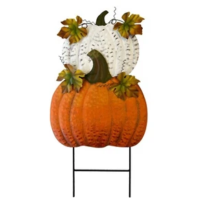 Metal Pumpkin Garden Stake – Fall Harvest Yard Sign for Patio and Lawn Decor - Picture 1 of 10