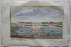 Schloss Nymphenburg Garten kolor Orig. Kupferstich Corvinus nach Diesel 1720 - Picture 1 of 4