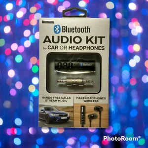 KIT DE AUDIO IWORLD Manos Libres Bluetooth Para Coche o AURICULARES CON CABLE 3.5mm Carga USB - Imagen 1 de 3