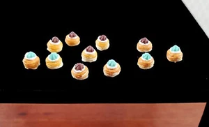 Dollhouse Pastries x10 Pastry Puffs 1:12 Scale Miniature Food Dessert Bakery - Picture 1 of 4