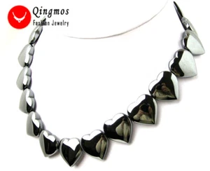 25 mm Herz natürlich schwarz Hämatit Halskette Frauen Schmuck Halsband 18 Zoll Hilfe beim Schlafen - Bild 1 von 5