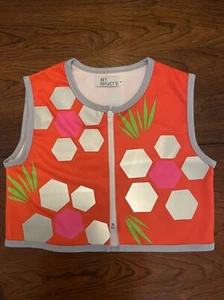 High Visibility Reflective Vest Bicycle Bike. Flower style. Size 8 Kids. Cropped - Picture 1 of 3