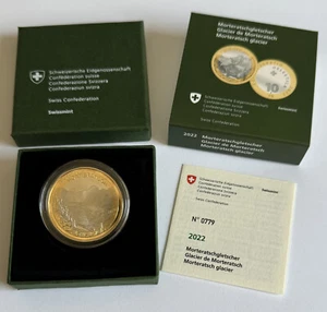 10 sfr. Franken, 2022 Schweiz Morteratschgletscher im Etui in PP / Proof - Bild 1 von 4