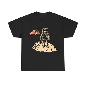 First Man On The Moon Dibs USA Astronaut Space Unisex Heavy Cotton Tee - Picture 1 of 21