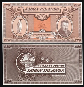 Jason Islands ( Falkland ) £20 POUNDS 1979 Penguin UNC Currency MONEY Bill NOTE - Picture 1 of 4
