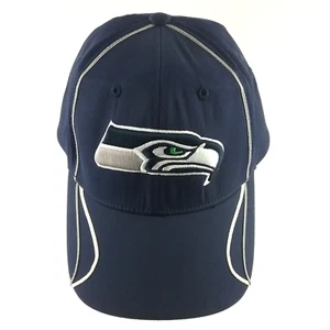 Seattle Seahawk NFL Football Hat Baseball Cap Blue Embroidery Hawk Logo - Picture 1 of 8