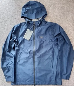 Mens Abercrombie And Fitch Hooded Breathable Rain Jacket Small Navy New With Tag - Picture 1 of 12