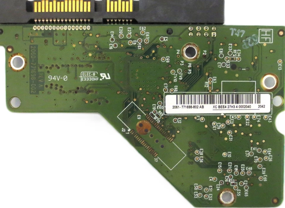 WD20EARS-00MVWB0 (2061-771698-802 AB) 2060-771698-002 REV A 2.0TB Sata 3.5" PCB - Image 1 of 1