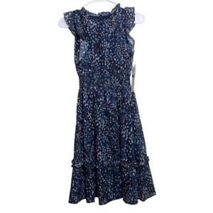 Aqua Dress Girl's Large Metallic Ruffle Sleeveless Sheath Tiered Colorful NWT - Picture 1 of 10