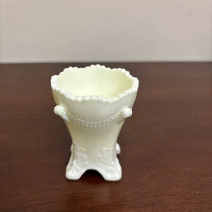 Degenhart Glass Custard Colonial Drape Toothpick Holder 1970's UV Glow - Picture 1 of 5