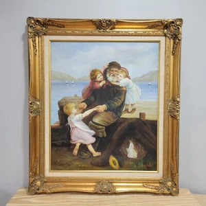 Óleo sobre lienzo después de Emil Nolde #pescador y niños - Imagen 1 de 15