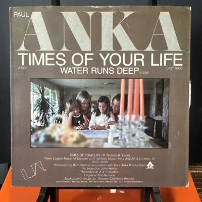 Paul Anka / Times Of Your Life   Picture Sleeve Only-no Record UA PS - Image 1 of 3