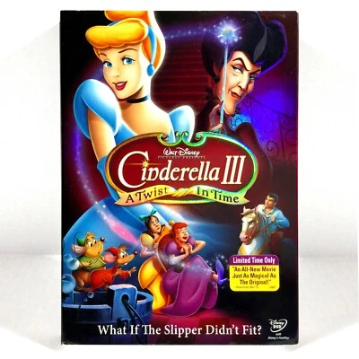 Walt Disney's - Cinderella III: A Twist In Time (DVD, 2007, Widescreen) w/ Slip! - Image 1 of 4