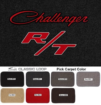 Lloyd Mats Classic Loop Dodge Challenger Red & R/T Logo 4 Pc Mats (1970-1974)  Foto 1 de 4