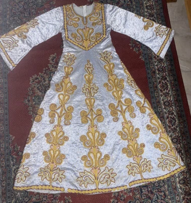 Vestido de noiva vintage palestino bordado veludo Palestina feito à mão Thoub - Imagem 1 de 4