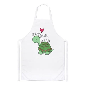 Crazy Turtle Lady Chefs Apron - Funny Cooking - Picture 1 of 1